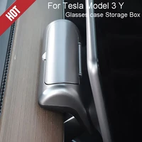 for tesla model 3 y car center console storage box with phone number card abs glasses case storage box