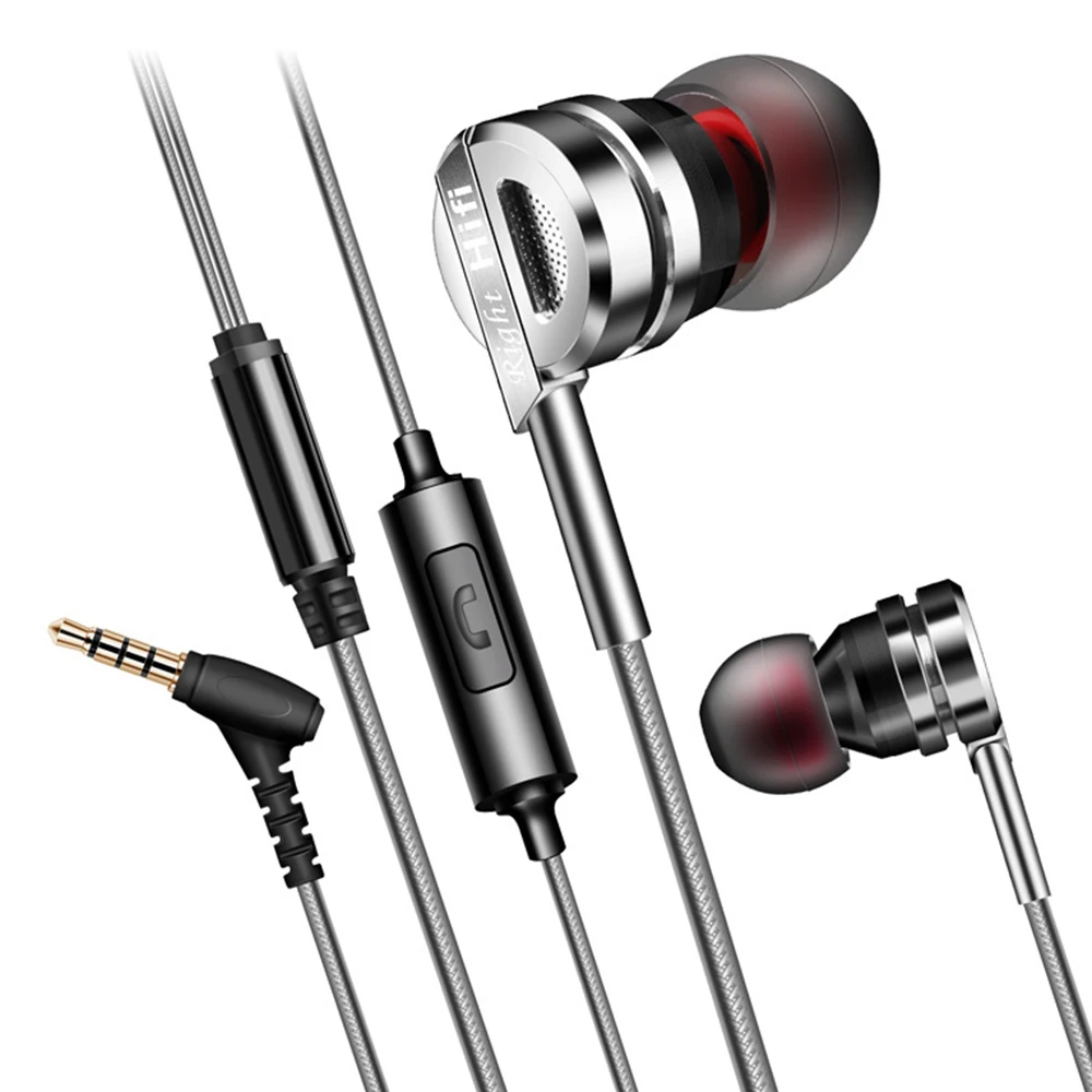 FDBRO Mic наушники вкладыши Наушники из цинкового сплава HiFi Fone De Ouvido BASS Metal DJ