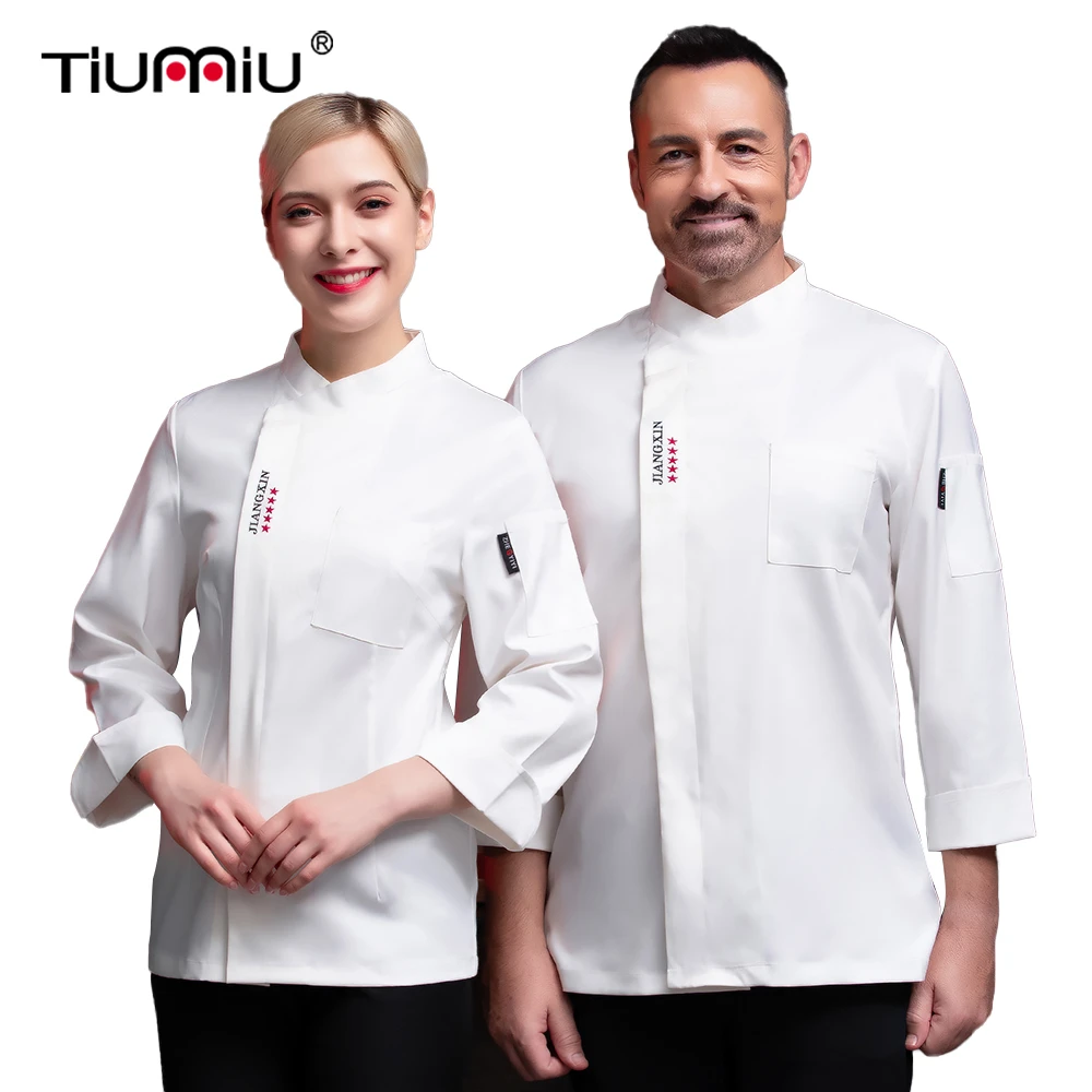 Модная профессиональная Рабочая Униформа шеф-повара с длинным рукавом для