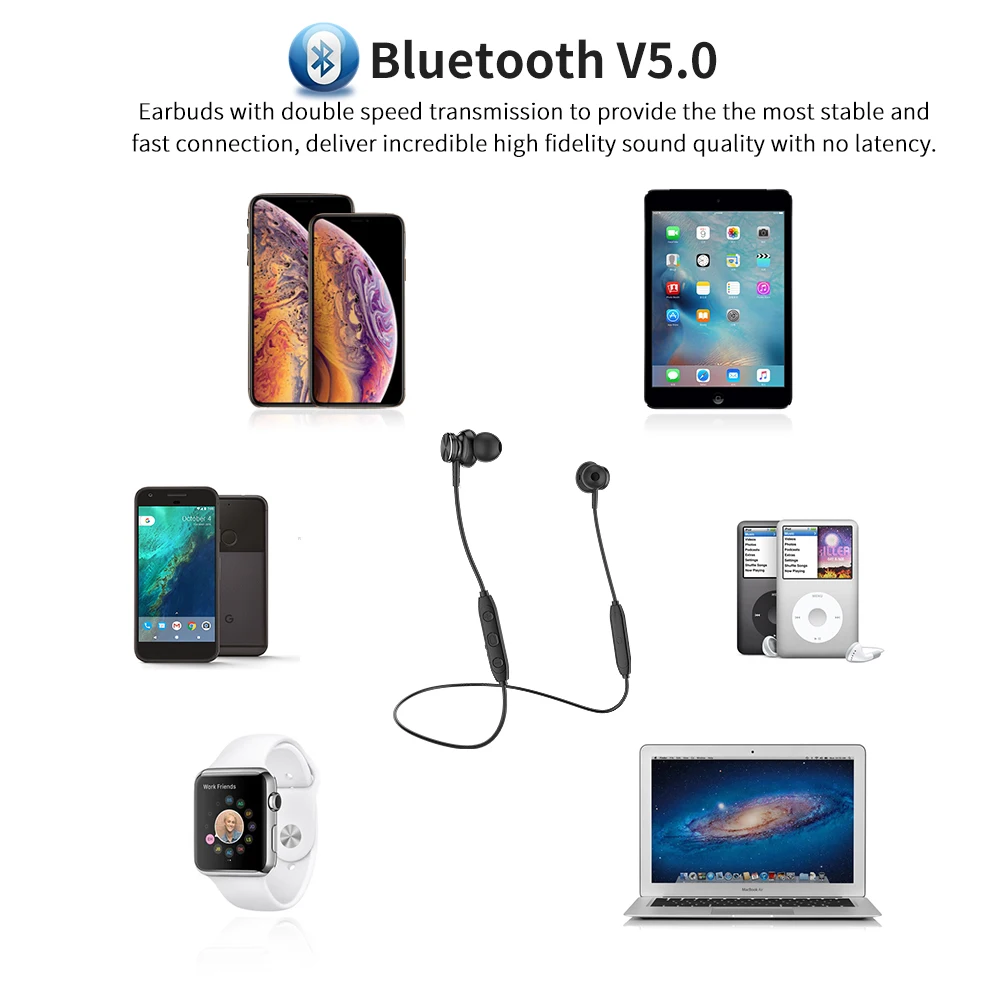 Беспроводные наушники L33 Bluetooth 5 0 магнитный переключатель спортивные вкладыши