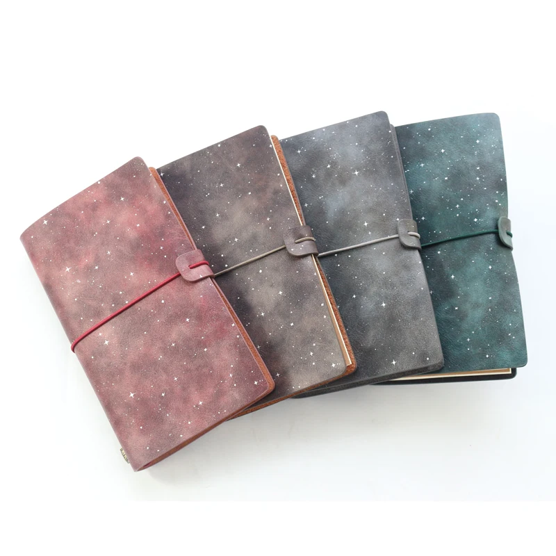 Оригинальный винтажный кожаный ежедневник Domikee с изображением неба для