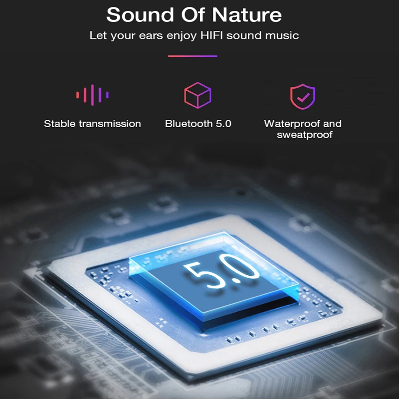 Bluetooth V5.0 наушники 2000 мА/ч зарядная коробка беспроводные стерео спортивные