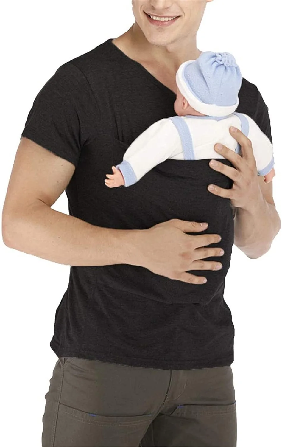 

Baby Carrier Kangaroo Shirt Pregnancy Gifts for New Dads Men Skin to Skin T-Shirt wpopsr itsq new