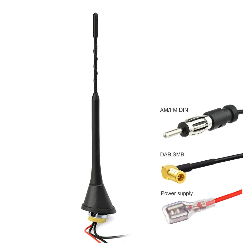 Superbat Amplified DAB/DAB+Car Radios Aerial Roof Mount Antenna and DAB Antenna Adapter