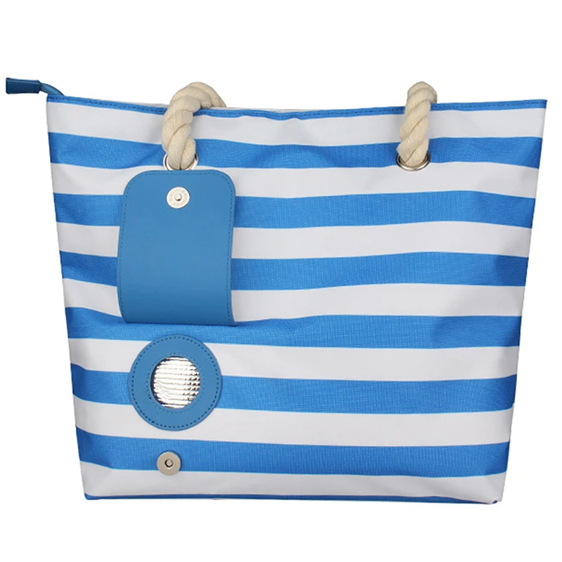 

Wine Canvas Bag With Hidden Insulated Compartment Fashionable Casual Beach Tote Handbag For Outdoor Beaches Party