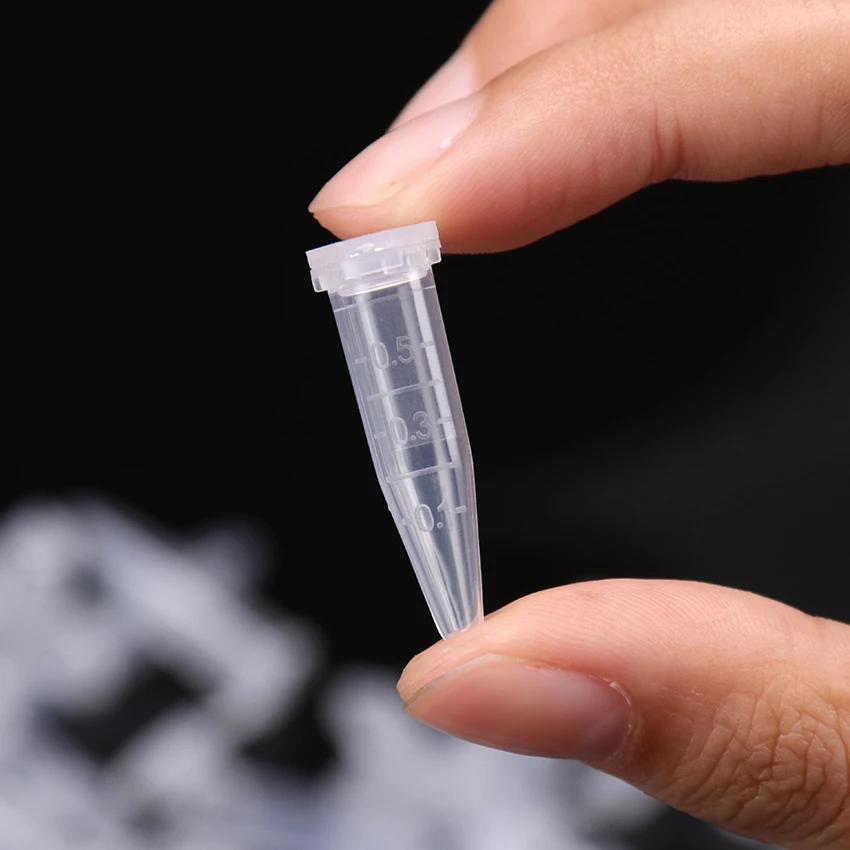 50PCS Clear Micro Test Tube Centrifuge Tubes Vial Snap Cap Container For Laboratory Sample Specimen School Stationery 0.5 ML images - 6