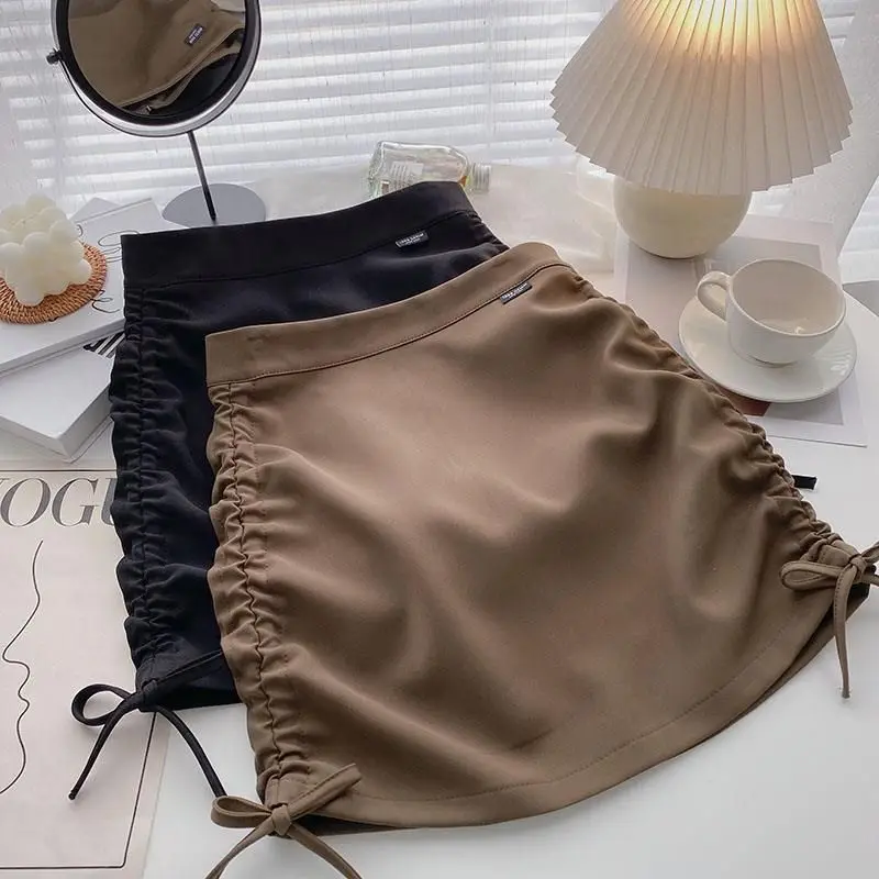

Oversized Short Skirt Female Aesthetic A-line Short Skirt 2022 Spring Autumn New Korean Fashion High Waist Slim Bodycon Dress