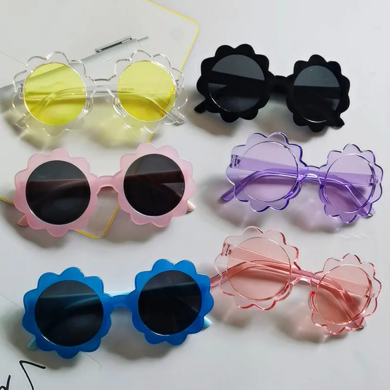 2020 детские солнцезащитные очки в стиле ретро с цветами модные милые пластиковые