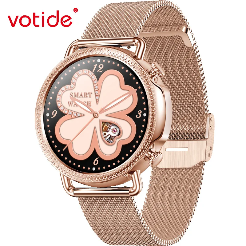 

Foreign Trade Cross-Border Women's Fashion Trend Body Temperature Smart Watch Heart Rate Sleep Monitoring Weather Pedometer