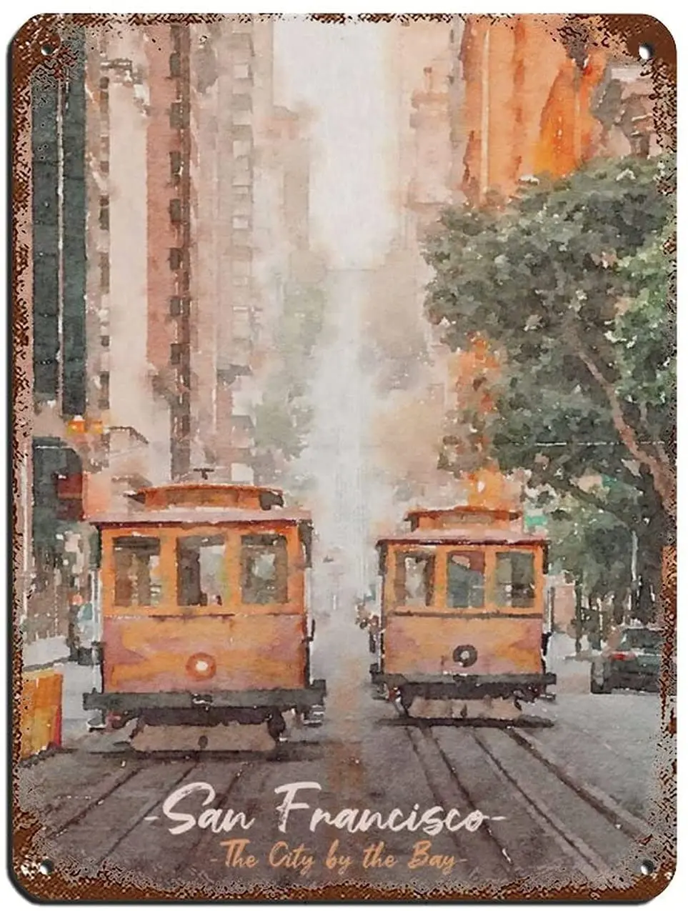 

The City by The Bay SF Retro Poster Retro Poster Metal Tin Sign Chic Art Retro Iron Painting Bar People Cave Cafe Family Garage