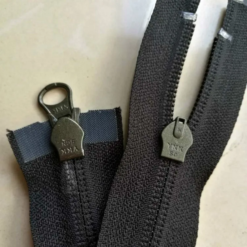 10 шт./лот Ykk нейлоновая молния #5 кожаный слайдер черный темно-синий открытый конец