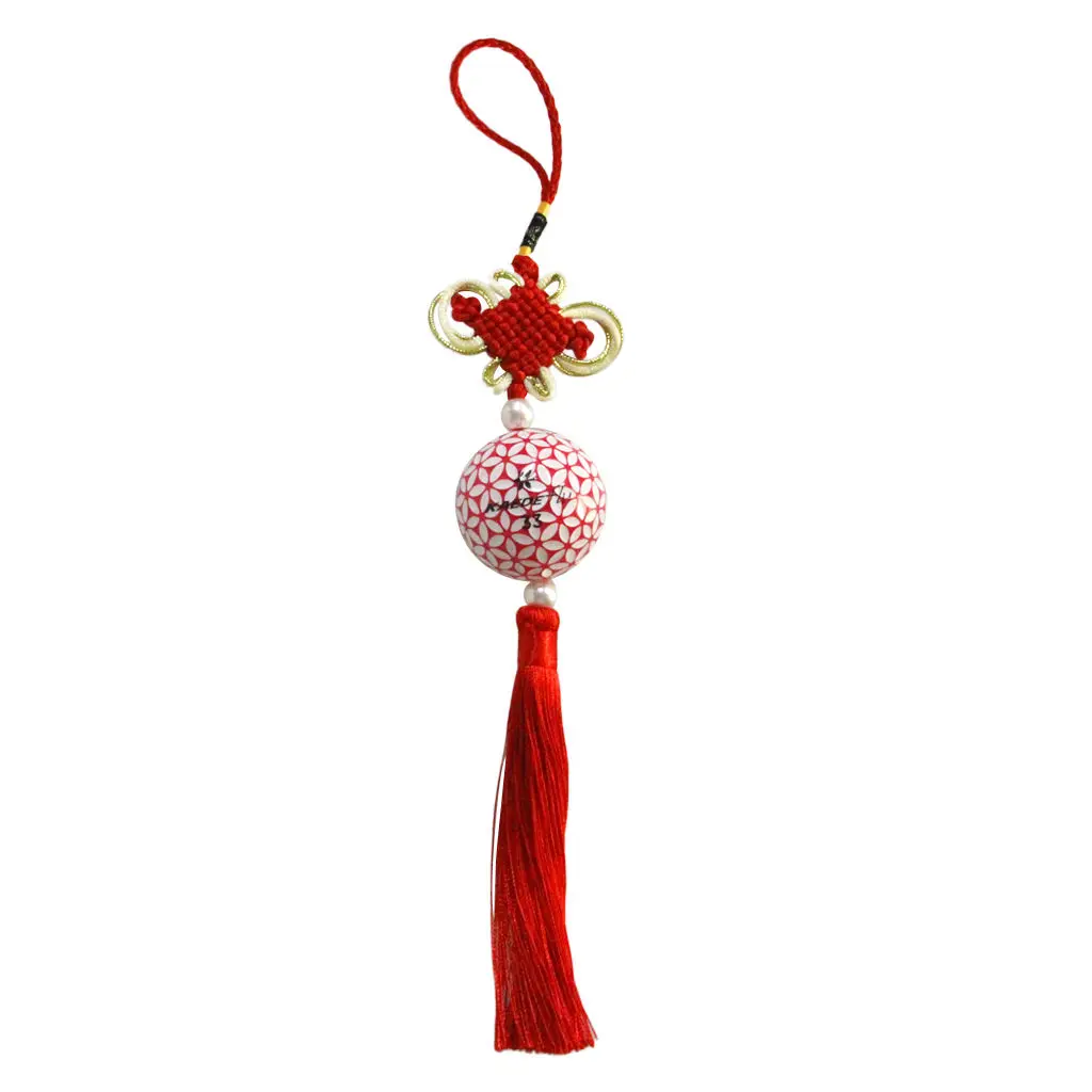 

Handmade Chinese Knot Tassel Sakura Golf Ball Accessories Hanging Ornament Car Pendant Golfer Gift