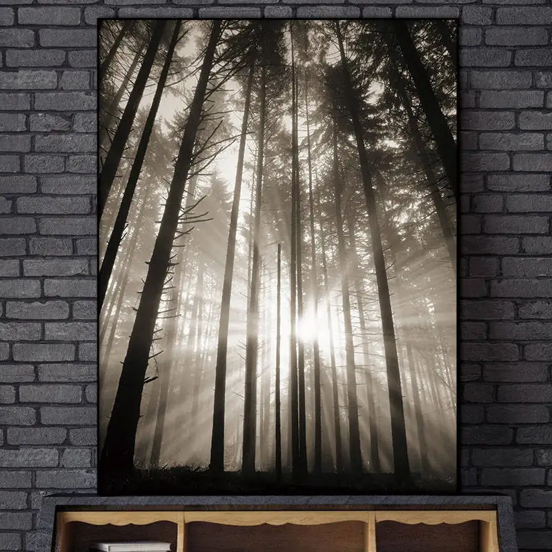 BANMU скандинавский лес холст живопись солнце абстрактный надпись гостиная пейзаж