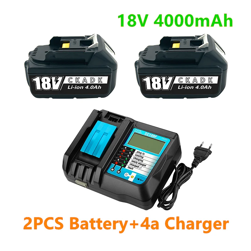 

2021New BL1860 Rechargeable Battery 18V 4000mAh Lithium ion for Makita 18v Battery BL1840 BL1850 BL1830 BL1860B LXT 400+charger