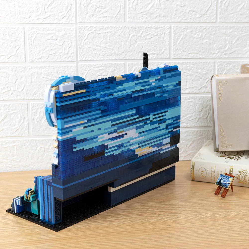 MOC пиксель искусство мозаика живопись строительный блок большая волна Off Kanagawa