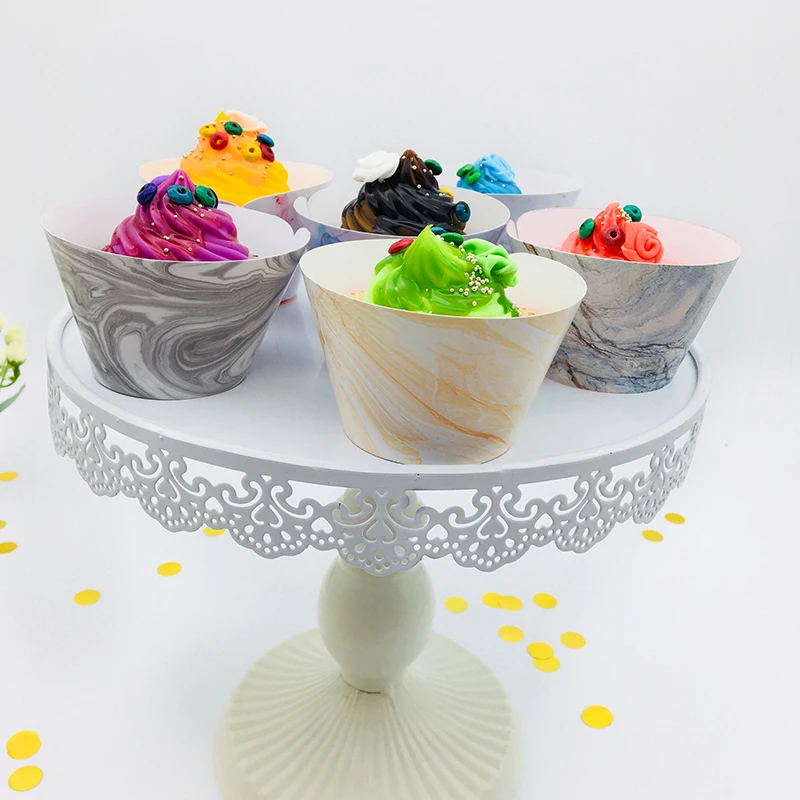 48 шт. Мраморная подкладка для кексов|Товары украшения тортов| |