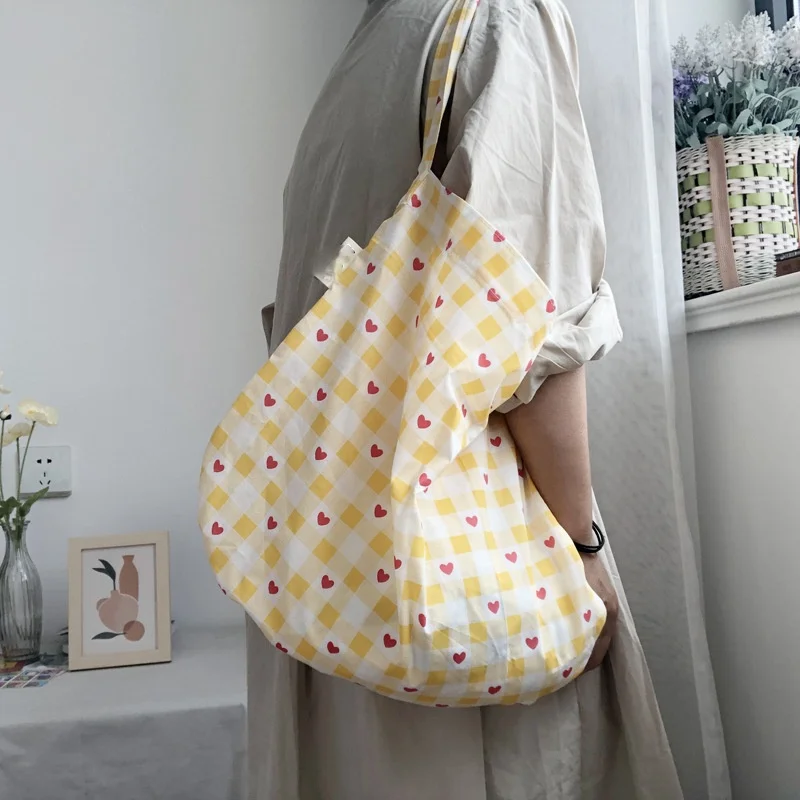 

Vintage Women's Tote Shoulder Bag Thin Cotton Cloth Ladies Large Reusable Shopping Shopper Bags Cute Student Girls Book Handbags