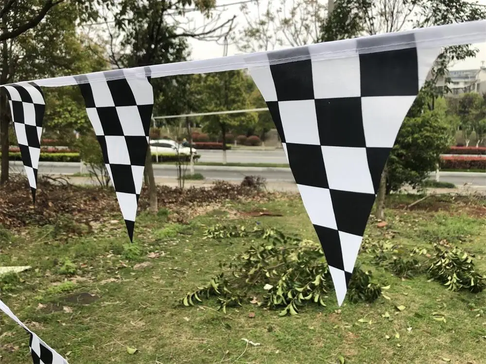 10 m 30 pieces/set14cx21cm squared race flag pennant banners for racing cars car party sporting events | Дом и сад