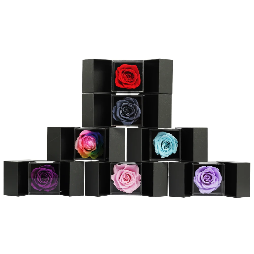 

Mother's Day Artificial Eternal Rose Jewelry Box Earrings Necklace Storage Wedding Valentines Birthday Gift Artificial Flower