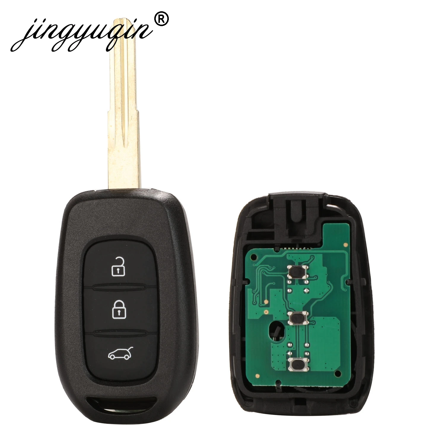 Jingyuqin Автомобильный Дистанционный ключ с чипом PCF7961M HITAG AES для Renault Sandero Dacia Logan Lodgy Dokker Duster 433MHz VAC102 HU136te