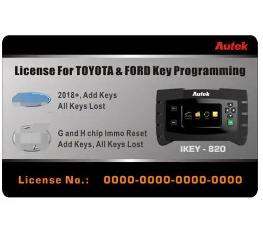 Autek IKEY820 Лицензия для Ford 2018 + Тойота G и H чип все ключ потерян программирования |