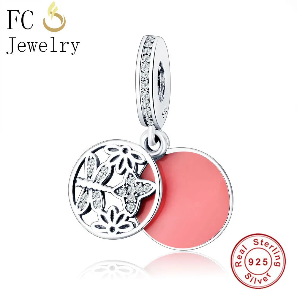 FC0322 FC ювелирные изделия Аутентичные 925 пробы Серебряный Шарм бусины, подходят к оригиналу Pandora, браслет с подвесками Love Heart замок и ключ кулон Berloque(брелоков - Цвет: FC0322