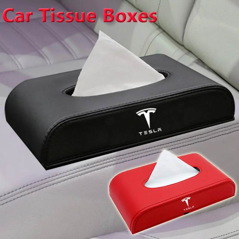 

1pcs Car Emblem Tissue Boxes Auto Interior Goods For Teslas Model 3 2021 Model S X Y Style Roadster Invader Coil Mod WYE K80