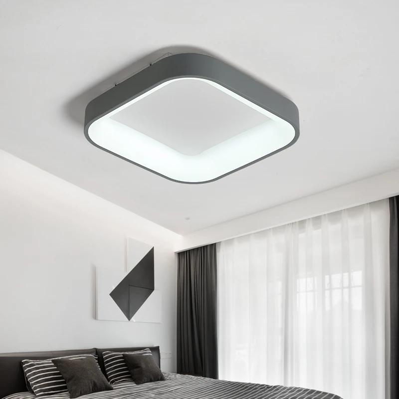 Круглая/квадратная лампа приглушаемый потолочный светильник белого и серого