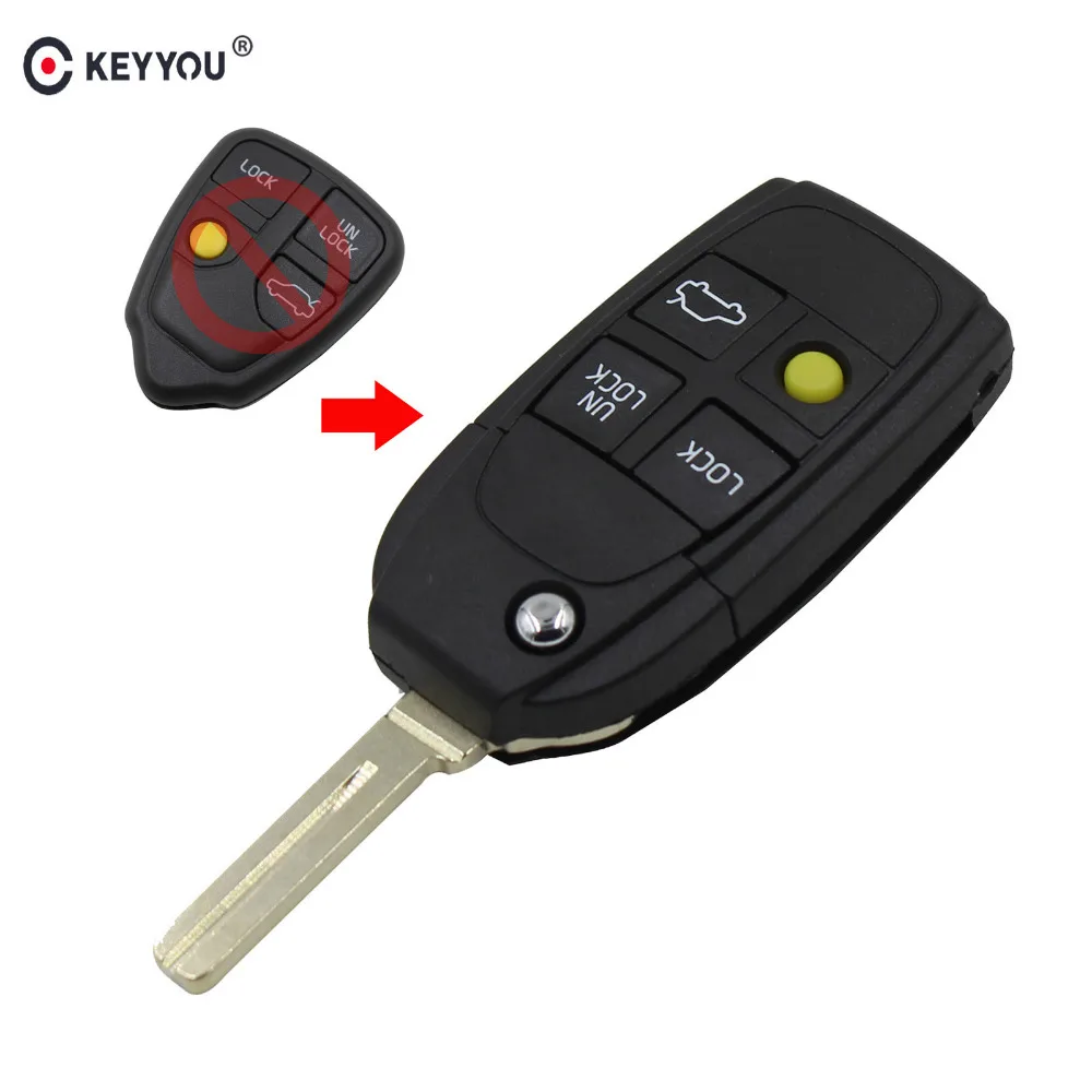 Складной ключ KEYYOU 4 кнопки для ремонта Volvo S40 V40 C70 S60 S8|Ключ от авто| |