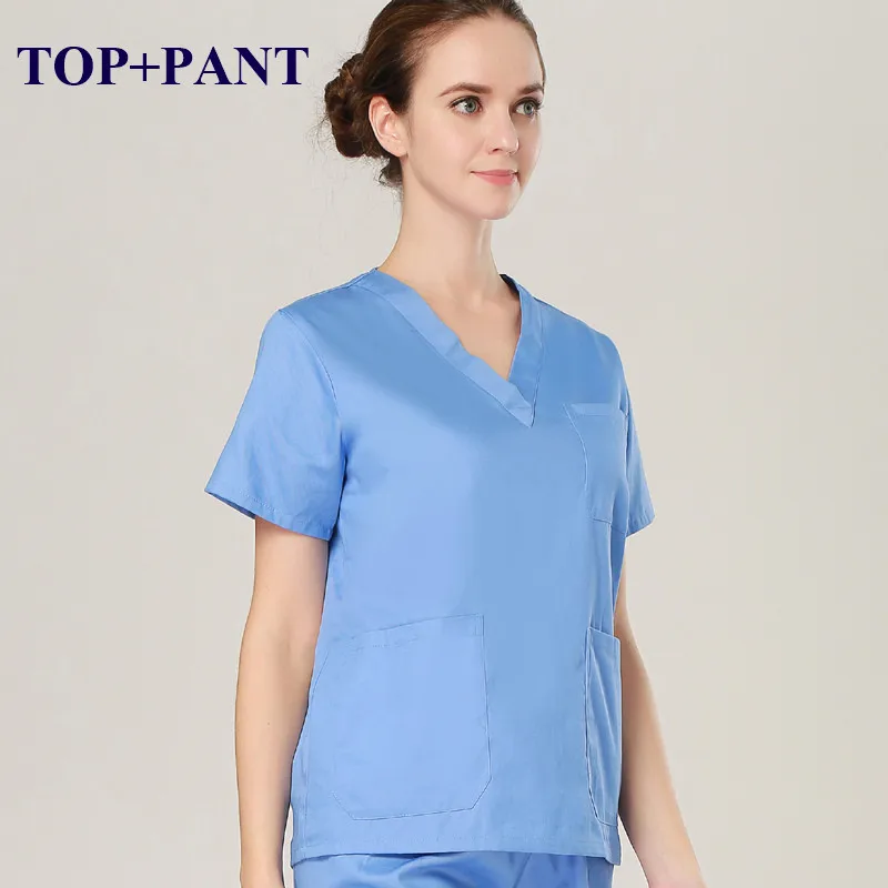 Ceil Blue Cotton 1 Распродажа униформа медсестры рабочая одежда для больниц доктор скраб набор для женщин и мужчин классический v-образный вырез дешевая медицинская Униформа Костюмы - Цвет: Ceil Blue Cotton 1