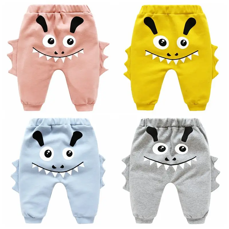 Весенне-осенние штаны для маленьких девочек с мультяшным рисунком весенние