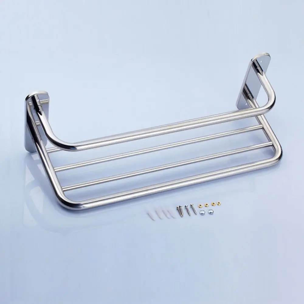

Hot Sales Stainless Steel Wall Mounted Hotel Bathroom Towel Rack Rail Holder Storage Shelf