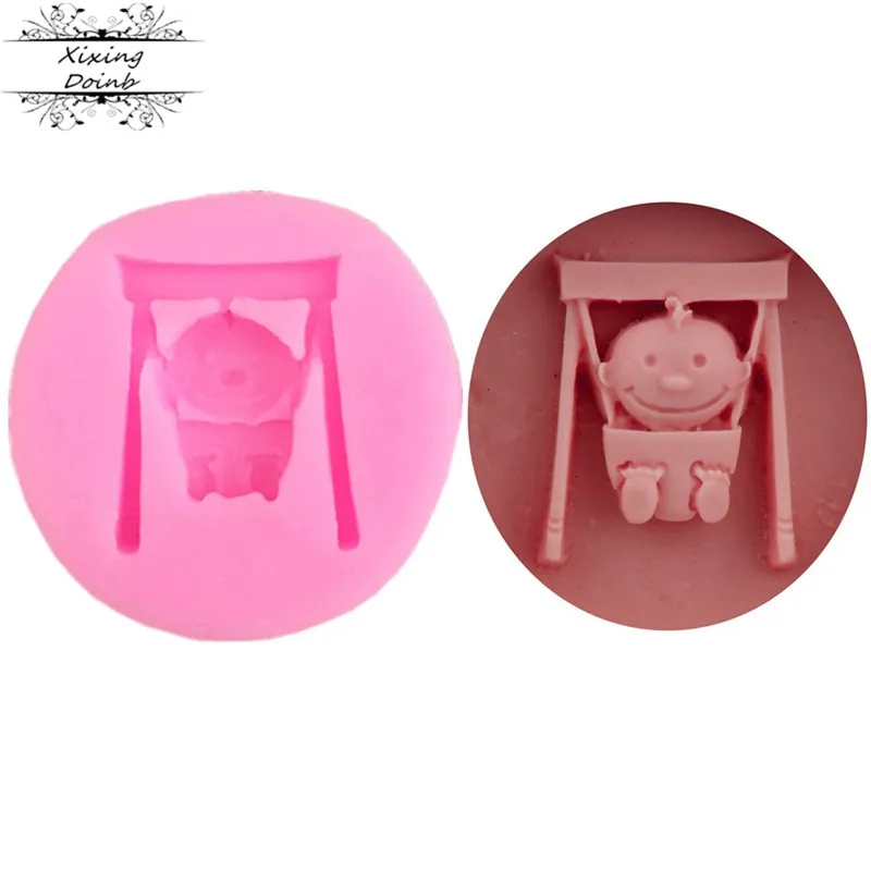 Силиконовая детская форма в форме качели для украшения шоколадного торта