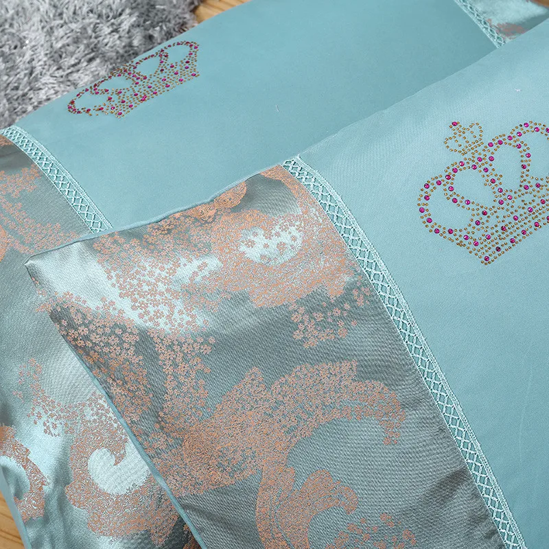 Lanlika Зеленый жаккардовый Комплект постельного белья роскошный Евро наволочка