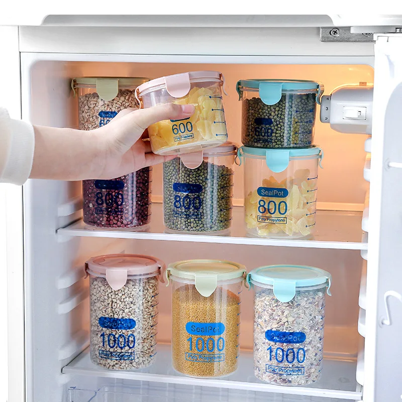 

Кухня прозрачный консервирования пищевых продуктов герметичный баки-контейнеры для хранения с крышкой для пластикового Зерна снэк-органа...