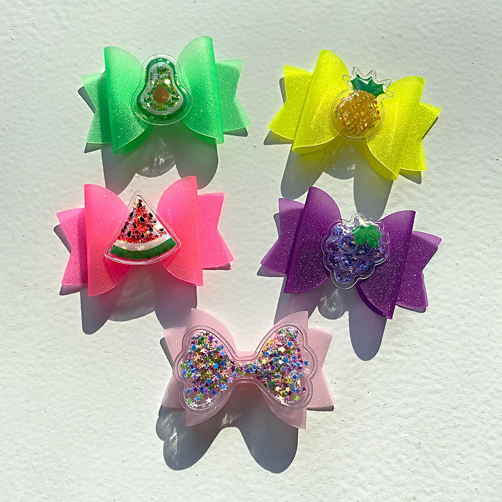 

ncmama 3 inch Waterproof Hair Bow Princess Hairgrips Jelly Bows Hair Bows Hairpins Dance Party Hair Clip Girls Hair Accessories