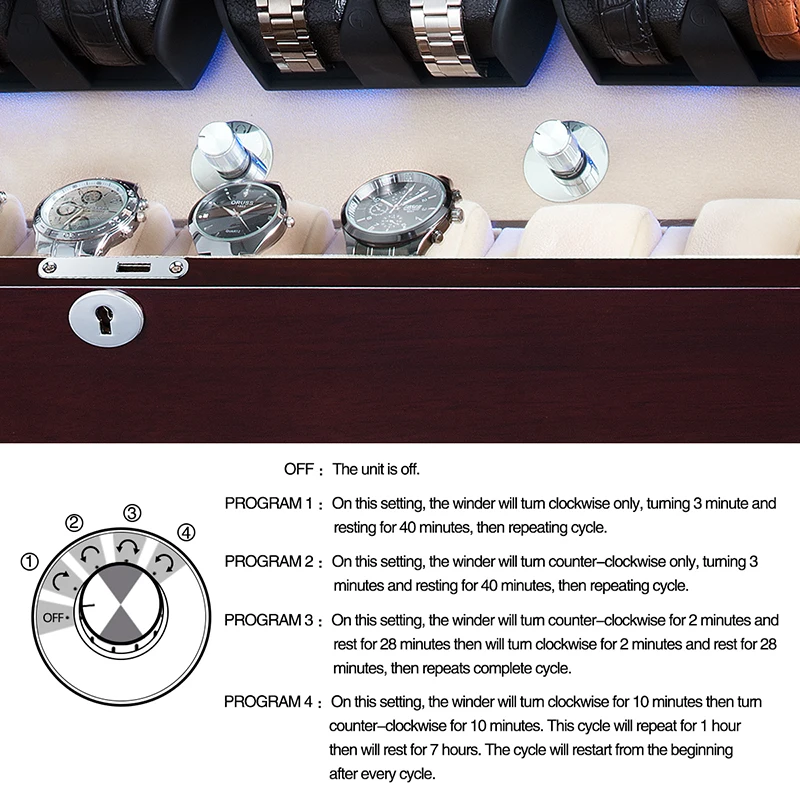 Автоматическая Подставка под часы 8 + дюймов подставка коробка для хранения