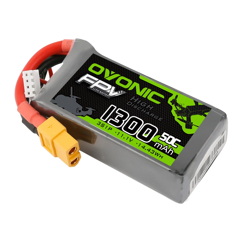 OVONIC 1300 мАч 50C Lipo 3S1P 11 1 В батарея XT60 разъем для 250 FPV рама RC Дрон Heli Quad лодка