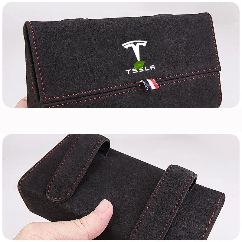 Автомобильный чехол для солнцезащитных очков с зажимом Tesla Model 3 S X Y кожаный