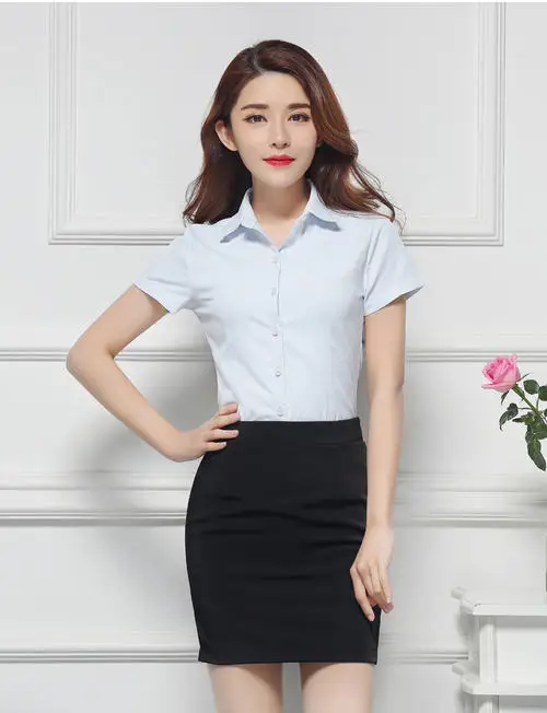 

2020 Women Short Sleeve Shirt Garment Red lvory