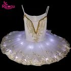 Ruoruбалерины со светодиодной юбкой-пачкой; Белое балетное платье; Танцевальная юбка-пачка; Костюм для девочек; Блиновая юбка-пачка для взрослых; Детские танцевальные костюмы для малышей