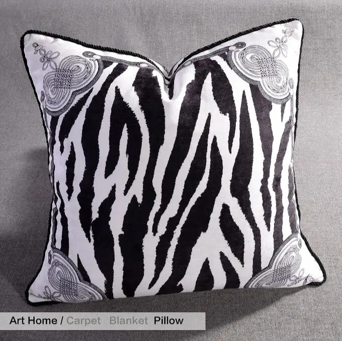 Американский чехол для подушки черно-белая наволочка с изображением лошади