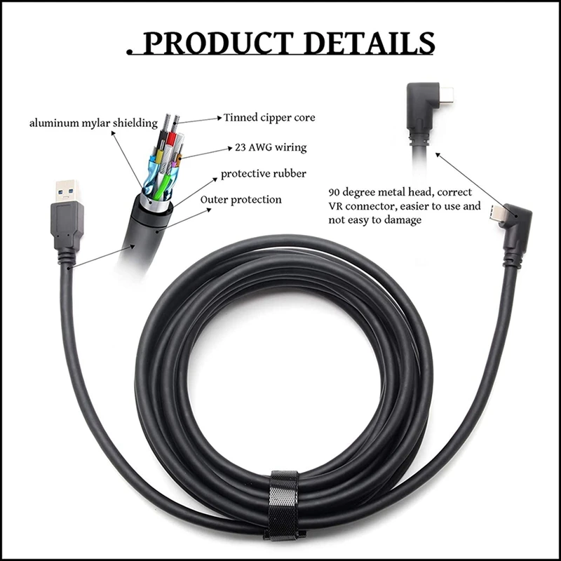 for Oculus Quest 2 Fast Charging & PC Data Transfer USB C 3.2 Gen1 Cable with Powerbank Fixing Battery Holder | Электроника