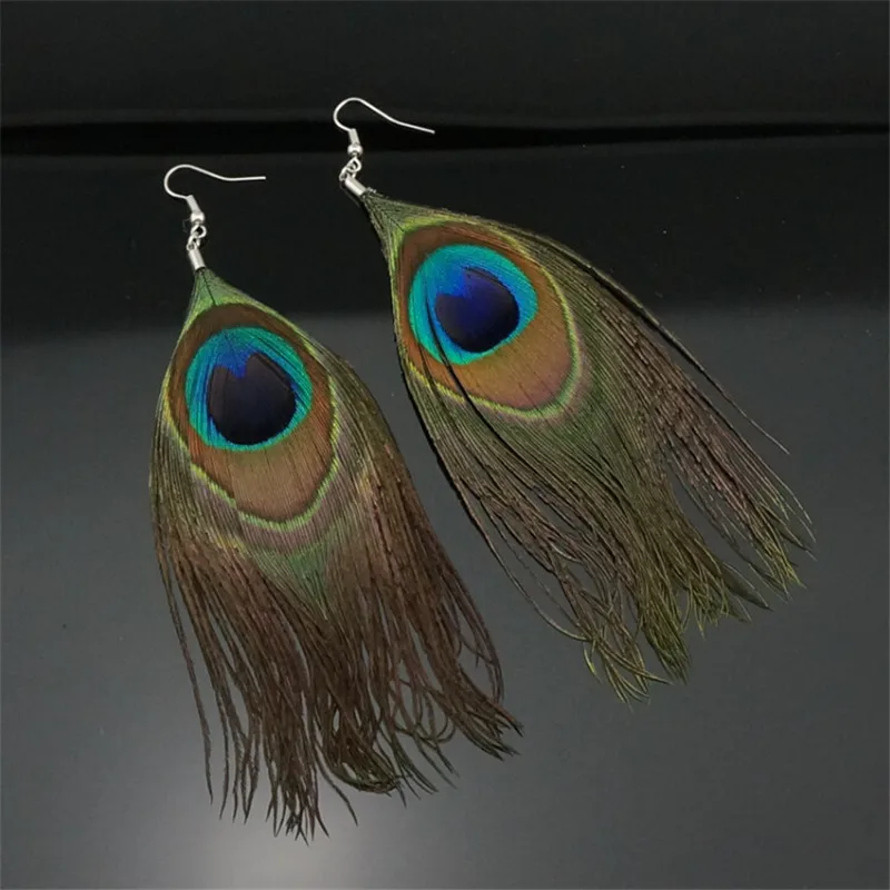 

Statement Peacock Drop Feather Earrings Studs ethnic style Women Bohemian Fairy Bijoux Leaf Earrings Vintage Aesthetic