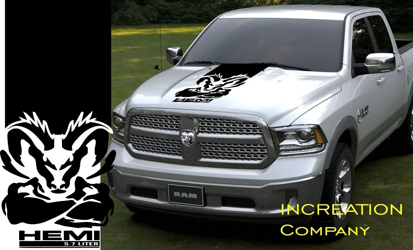 

Для капота виниловая наклейка ралли полоса Додж рам 1500 графика mopar 5.7L дизайн RT