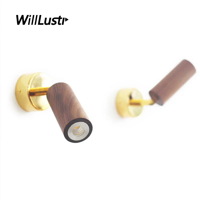 Креативная деревянная настенная лампа из бука черного орехового дерева золотого