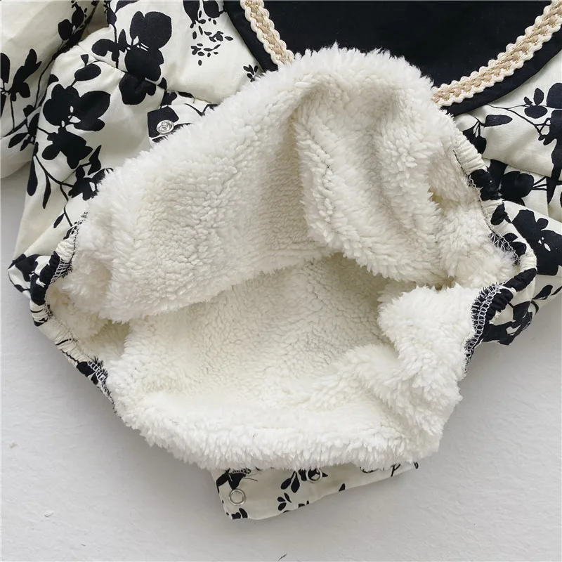 Newborn Cotton Bodysuit Infant Linen Overalls Jumpsuit Toddler Girl Clothes 2021 Korean Long Sleeve Baby Floral Romper Outfits