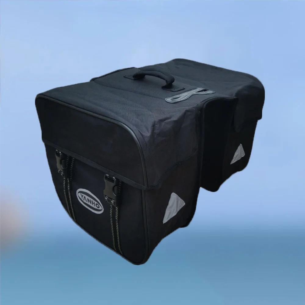 

Double Side Rear Back Bag Waterproof Wear-resistant Mountain and Road Bike Tail Seat Bag(Black)
