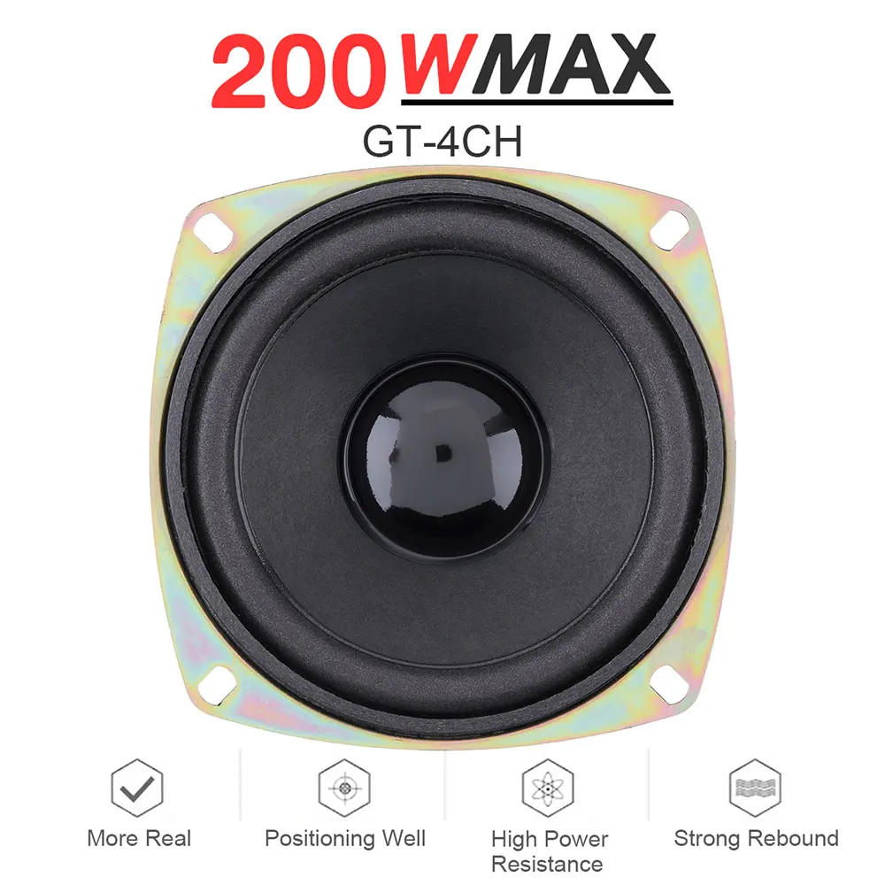 Новый громкий динамик коаксиальный автомобильная стереосистема 4 дюйма 200 Вт