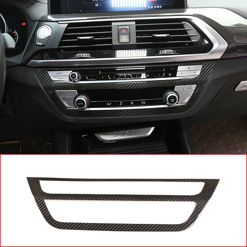 

For BMW X3 X4 2018-2021 Real Carbon Fiber Car Accessories Central Control Air Conditioning Button CD Decoration Panel Trim Cover